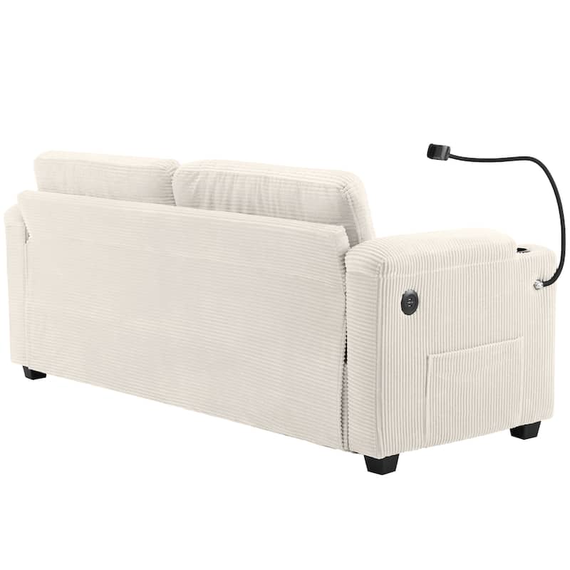 GDFStudio Emily Multifunctional Convertible Corduroy Sleeper Sofa for Small Spaces