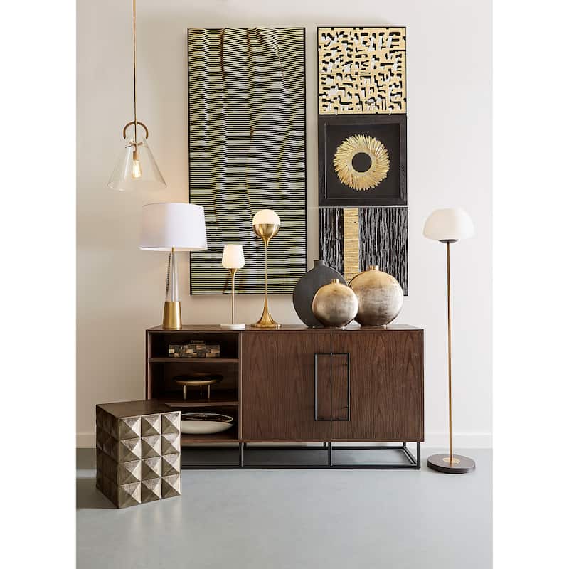 Elk Home Greer Vessel - White and Gold Glazed