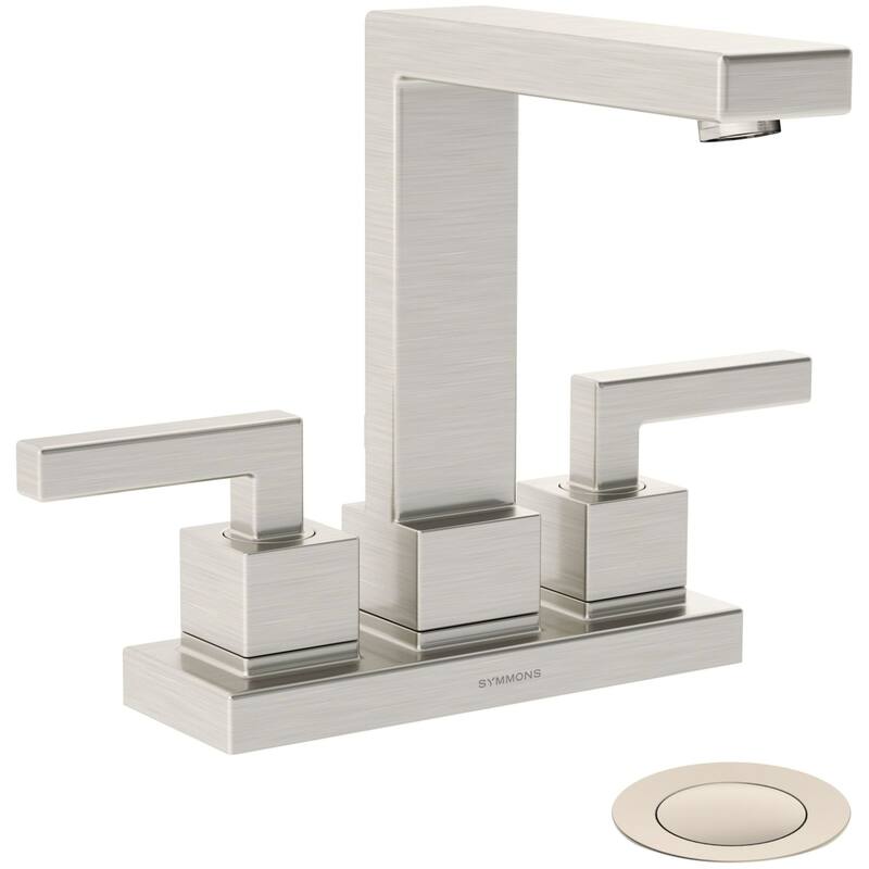 Symmons SLC3612PP Duro 1.0 GPM Centerset Bathroom Faucet with Push Pop - Satin Nickel
