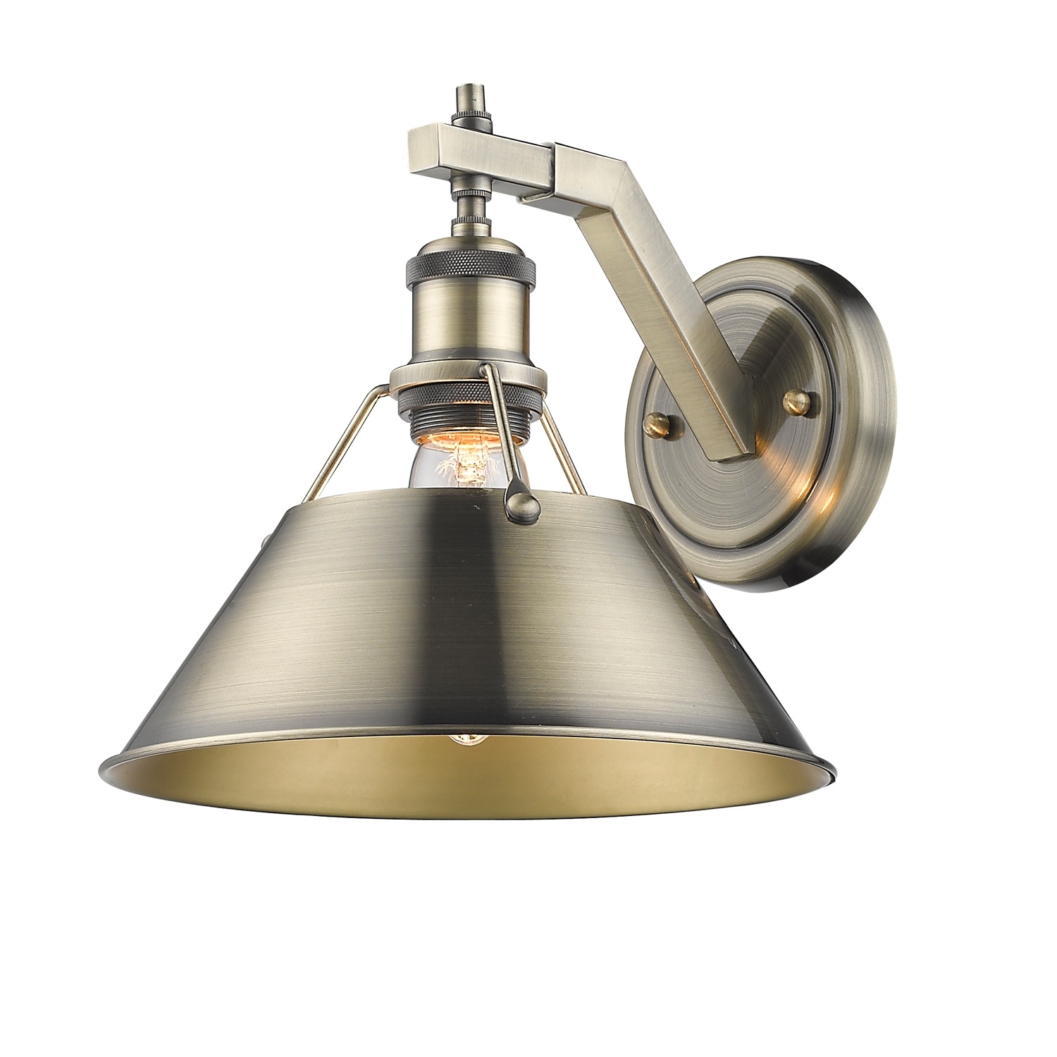 Yep by Golden Lighting Orwell 1-light Wall Sconce in Matte Black and Pine Green shade