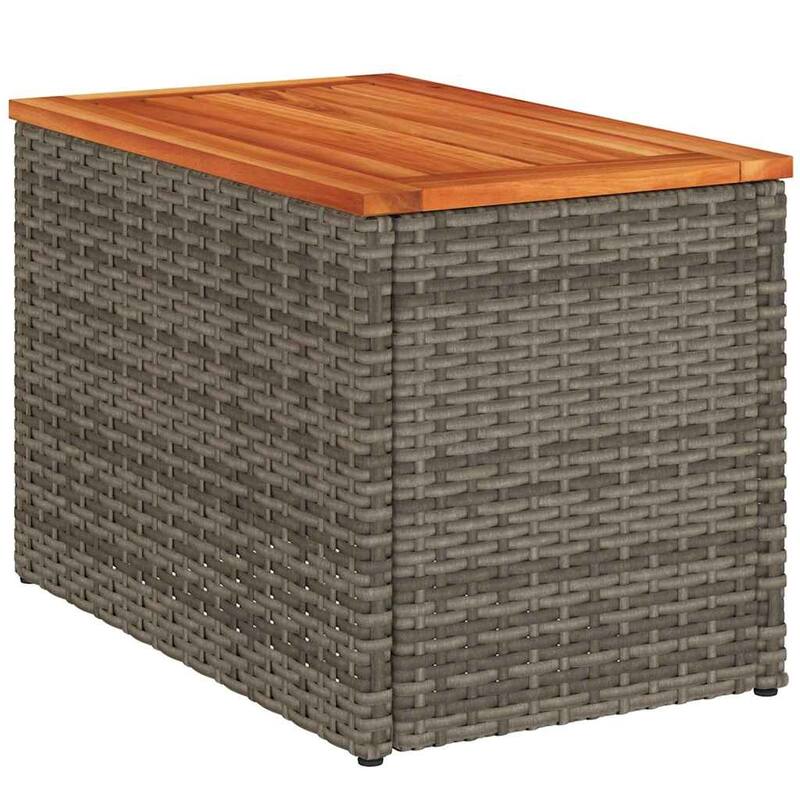 vidaXL Patio Side Tables Side Coffe Tea Table 2 Pcs Poly Rattan Solid Wood - 13.4 x 21.7 x 14.6 in
