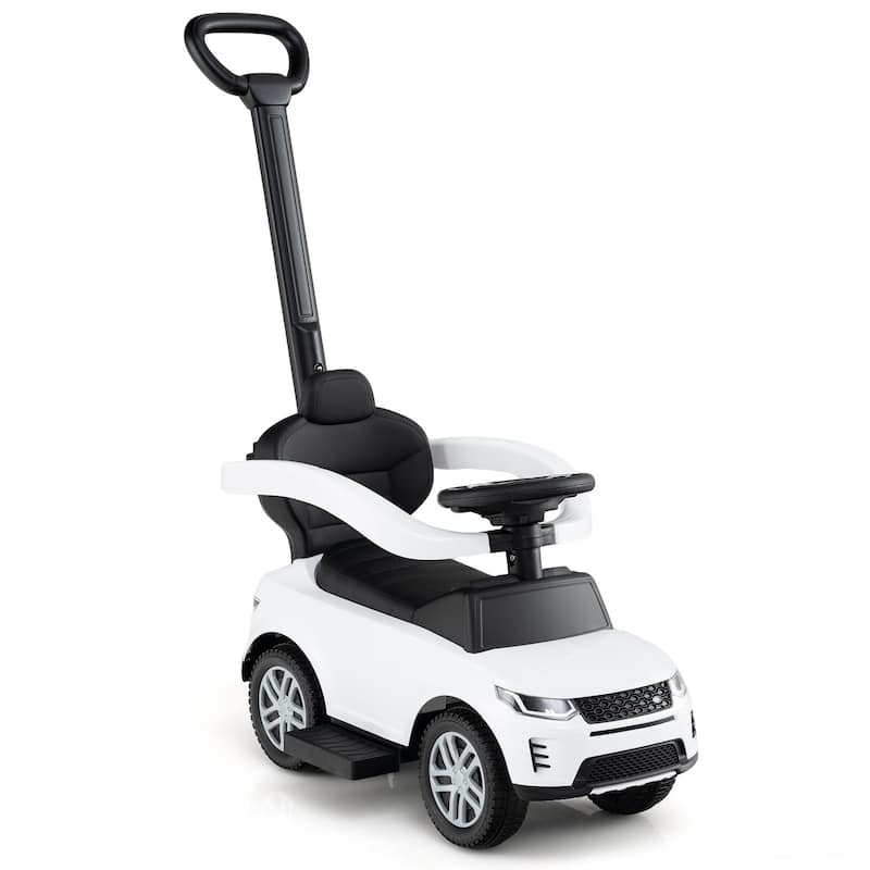 3-in-1 Ride-On Toddler Car with Detachable Guardrail, Retractable Footrest and Safe Design - 33.5" × 16" × 37.5"