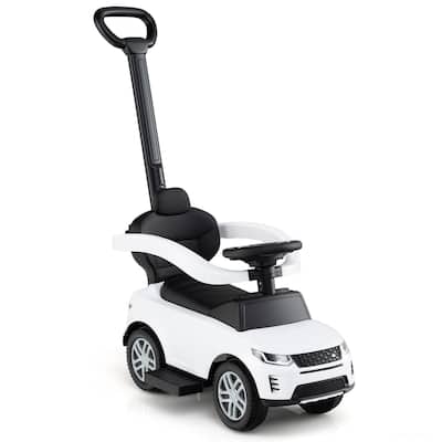 3-in-1 Ride-On Toddler Car with Detachable Guardrail, Retractable Footrest and Safe Design - 33.5" × 16" × 37.5"