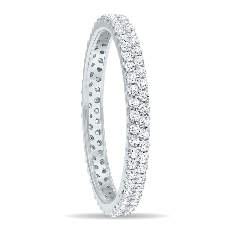 1/2 Carat TW Double Row Diamond Eternity Band in 10K White Gold
