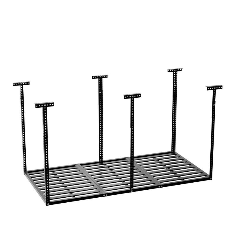 Overhead Garage Storage Rack, Heavy Duty Adjustable Ceiling Mounted Storage Racks, 750LBS Weight Capacity, Black