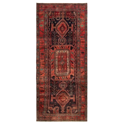 ECARPETGALLERY Hand-knotted Konya Anatolian Black, Red Wool Rug - 4'8 x 10'8