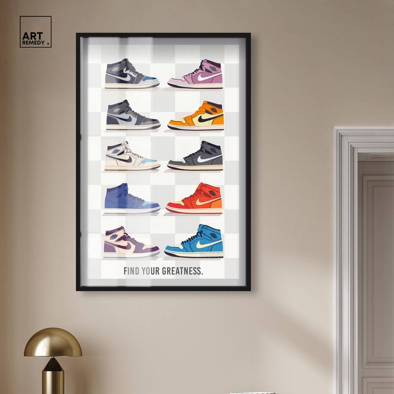 Find Your Greatness Sneakers Shadowbox by Art Remedy