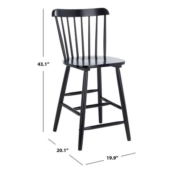 dimension image slide 4 of 4, SAFAVIEH Galena 24-inch Spindle Farmhouse Counter Stool (Set of 2) - 19.9" x 20.1" x 43.1"