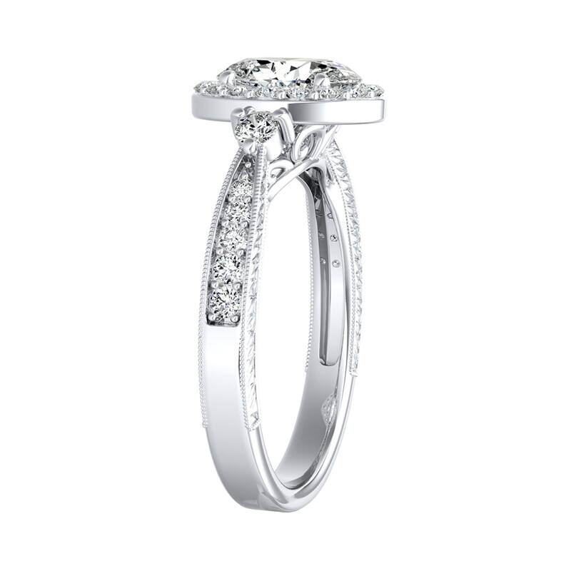 Auriya 14k Gold Vintage Oval Halo Diamond Engagement Ring 3/4ctw (I-J, I1-I2)