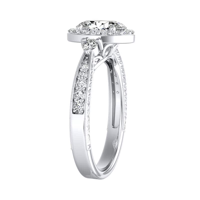 Auriya 14k Gold Vintage Oval Halo Diamond Engagement Ring 5/8ctw (I-J, I1-I2)