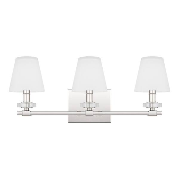 slide 2 of 5, Kelsey Glen 3-Light Polished Nickel Vanity Light - Polished Nickel