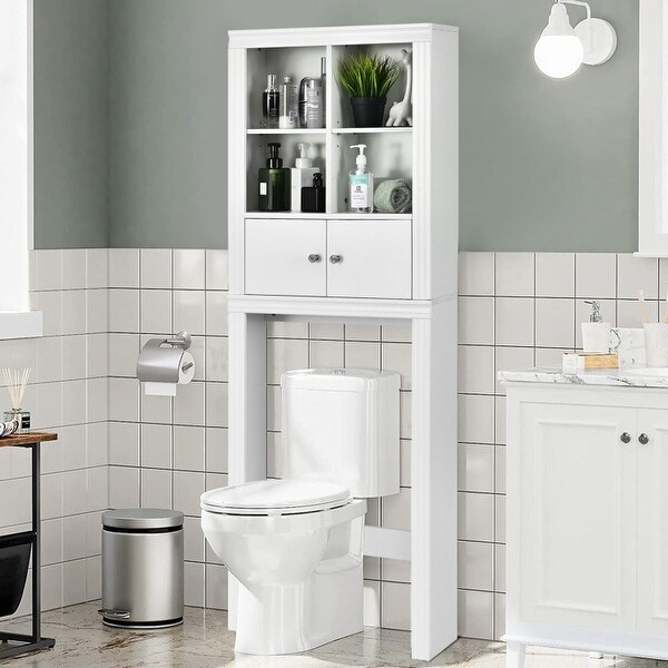 Over the Toilet Storage Cabinet with 4 Open Compartments Bed Bath Beyond 37427689
