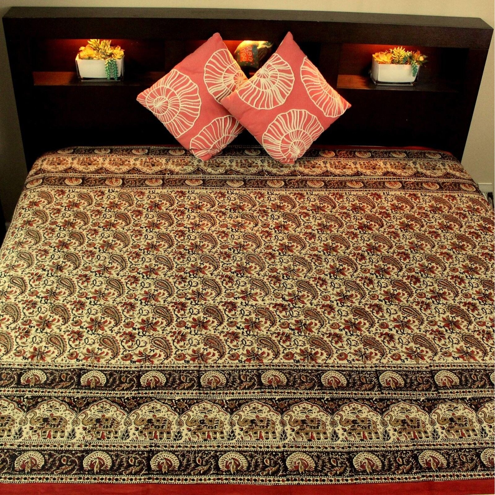 Shop Hand Block Print Floral Tapestry Paisley Elephant Cotton