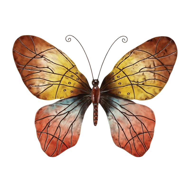 Red Metal Indoor Outdoor Butterfly Home Wall Decor
