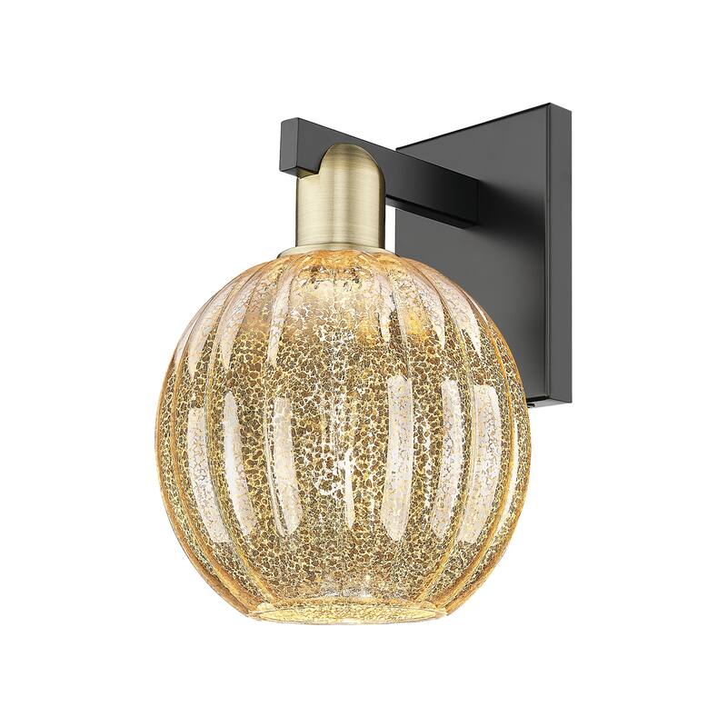 Innovations Lighting 716-1W-12-7 Preston Sconce Preston 12" Tall Wall - Black Antique Brass / Mercury