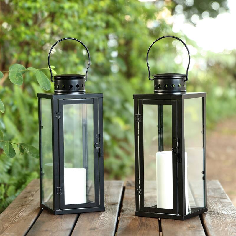 SAFAVIEH Lighting Valya Outdoor Lantern - 5" W x 5" D x 18" H - 5Wx5Dx18H
