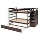 preview thumbnail 4 of 7, Espresso Full-over-Full Bunk Bed with Twin Size Trundle and 3 Storage Stairs