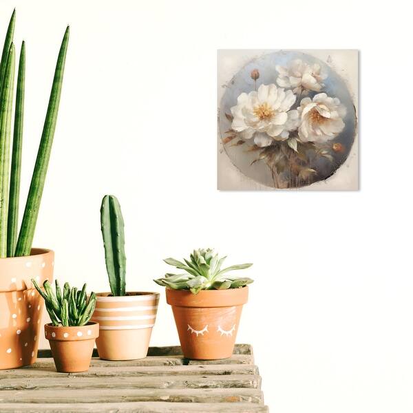 slide 2 of 7, Wynwood Studio Canvas Floral and Botanical Flowers Country Style White and Light Brown French Country Wall Art Canvas Print 12 x 12