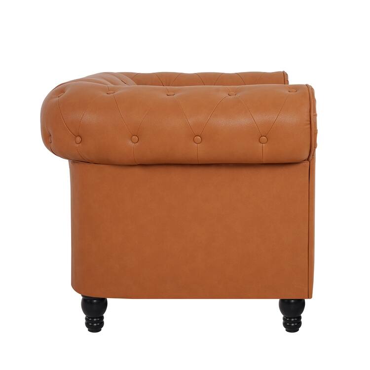 Everett Chesterfield Accent Chair - Luxurious Mid-Century Modern Comfort, Elegance & Serenity for Cozy Living Rooms
