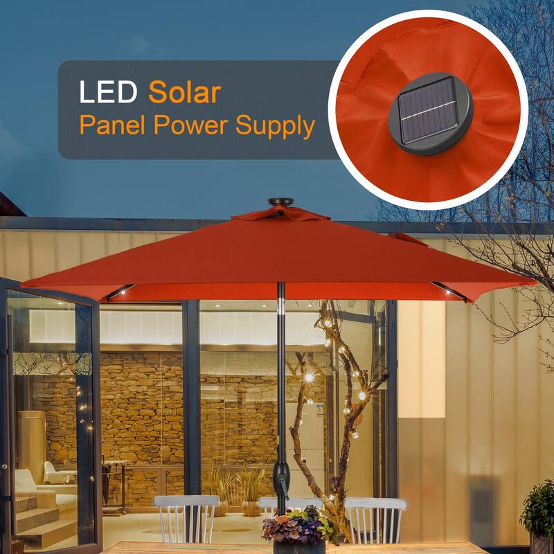 LIVOOSUN 6.5×6.5FT LED Square Patio Umbrella with UPF50+, Tilt Function, and Wind-Resistant Design——Experience Outdoor Comfort