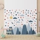 preview thumbnail 3 of 5, Blue Mountains and Dalmatian Dots Nursery Kids Room Wall Stickers Decorations Decals DIY