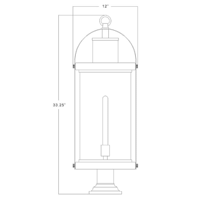 Z-Lite Roundhouse 33" Tall Outdoor Pier Mount Post Light