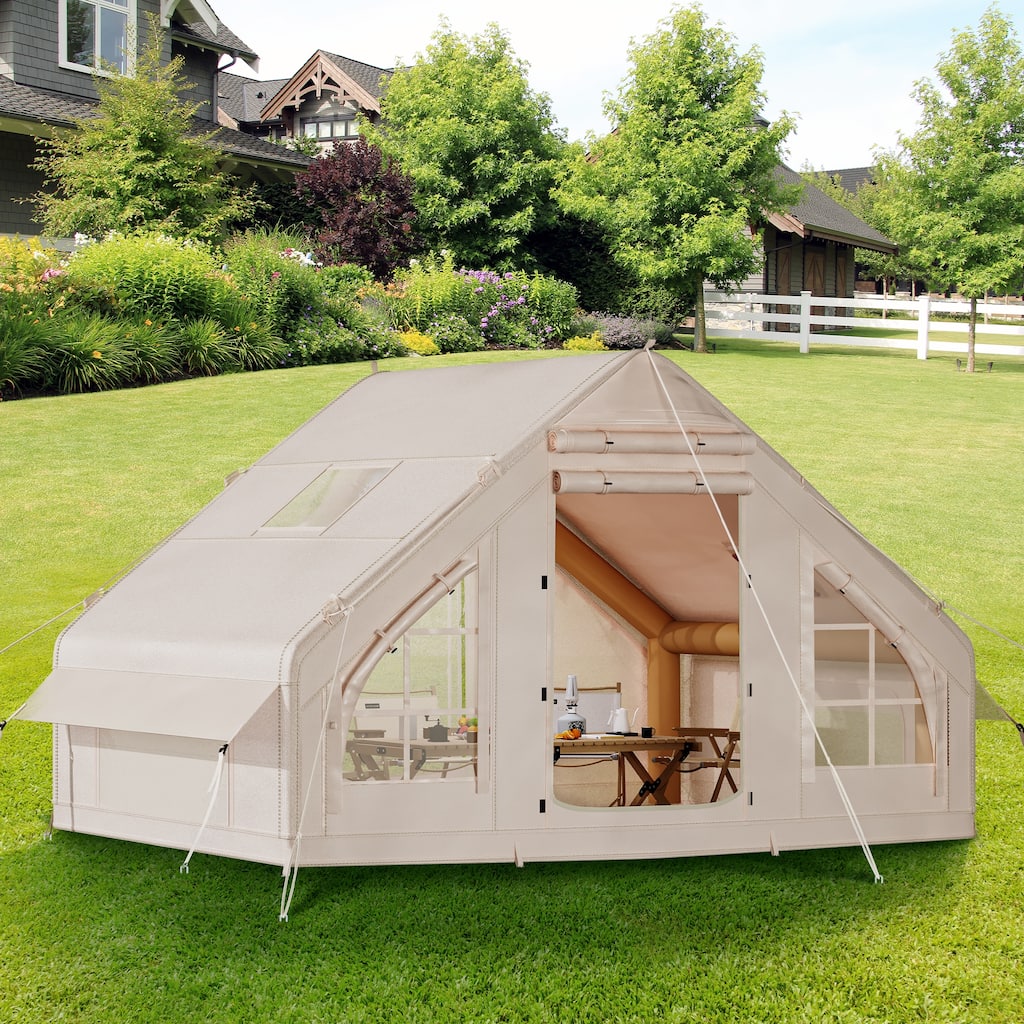 Extra Large Inflatable Camping Tent Waterproof Blow Up House Tents with Pump and Explosion Proof Valve for 2/4/6 People