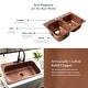 preview thumbnail 8 of 9, Santi Copper 33" Double Bowl Drop-In Kitchen Sink with 1 Hole