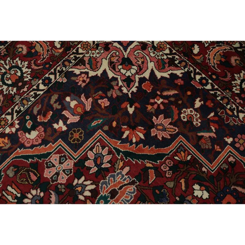 Hand Knotted Oriental 100% Wool Carpet Traditional Geometric Red Bakhtiari Area Rug - 12' 10'' X 9' 9''