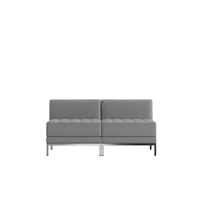 2 Piece LeatherSoft Modular Lounge Set with Taut Back and Seat - 56"W x 28.75"D x 27.25"H
