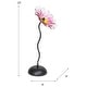 preview thumbnail 3 of 3, Fiore Bloom 23 IN Tall Pink Flower Art Glass Sculpture with Metal Stand