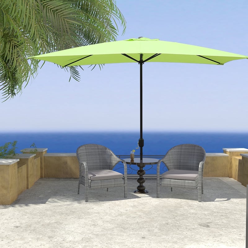 Maypex 10 X 6.5 Feet Rectangular Market Umbrella - Green
