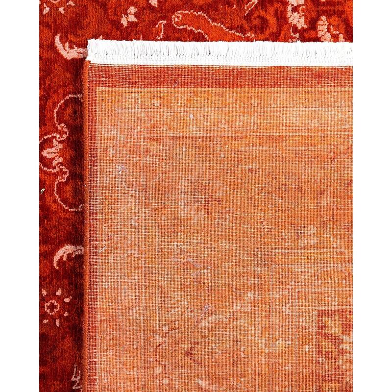 Fine Vibrance One-of-a-Kind Hand-Knotted Area Rug - Orange, 6' 1" x 9' 0" - 6' 1" x 9' 0"