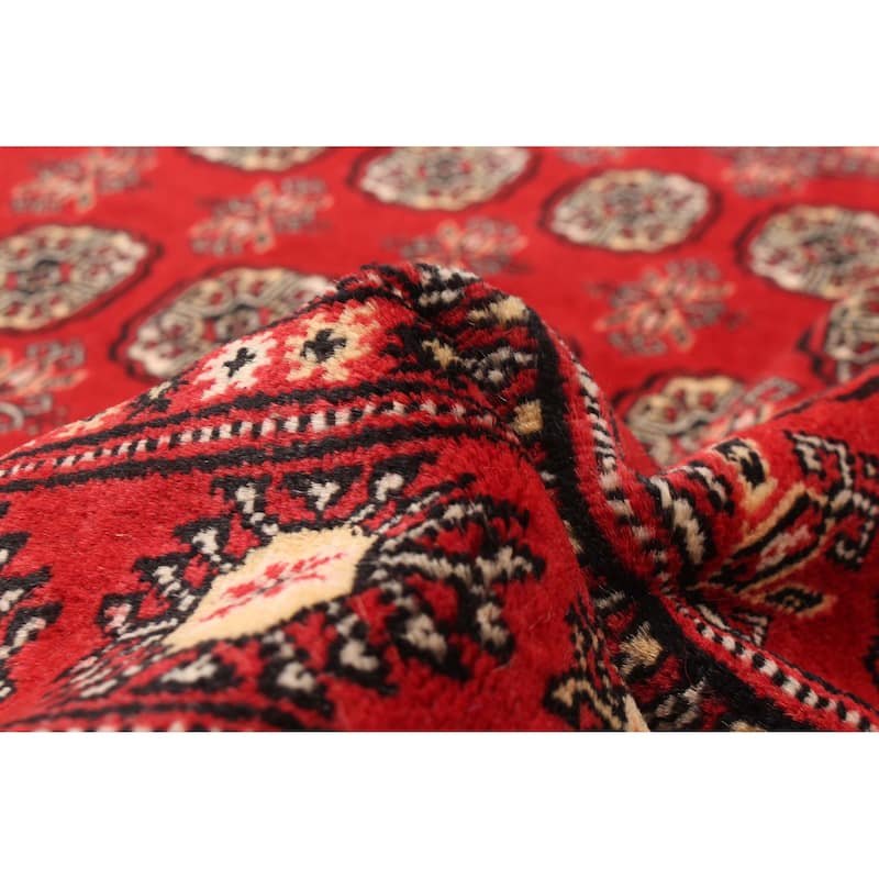 ECARPETGALLERY Hand-knotted Peshawar Bokhara Red Wool Rug - 4'8 x 6'10