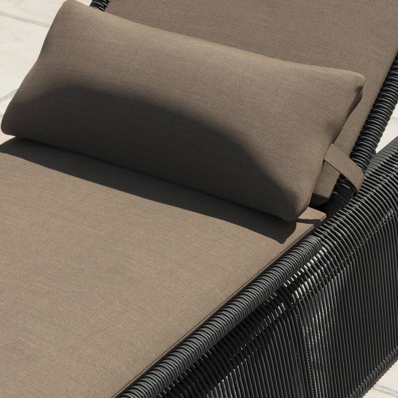 Corvus Corral 2-piece Adjustable Outdoor Wicker Chaise Lounge Set with Sunbrella Cushion