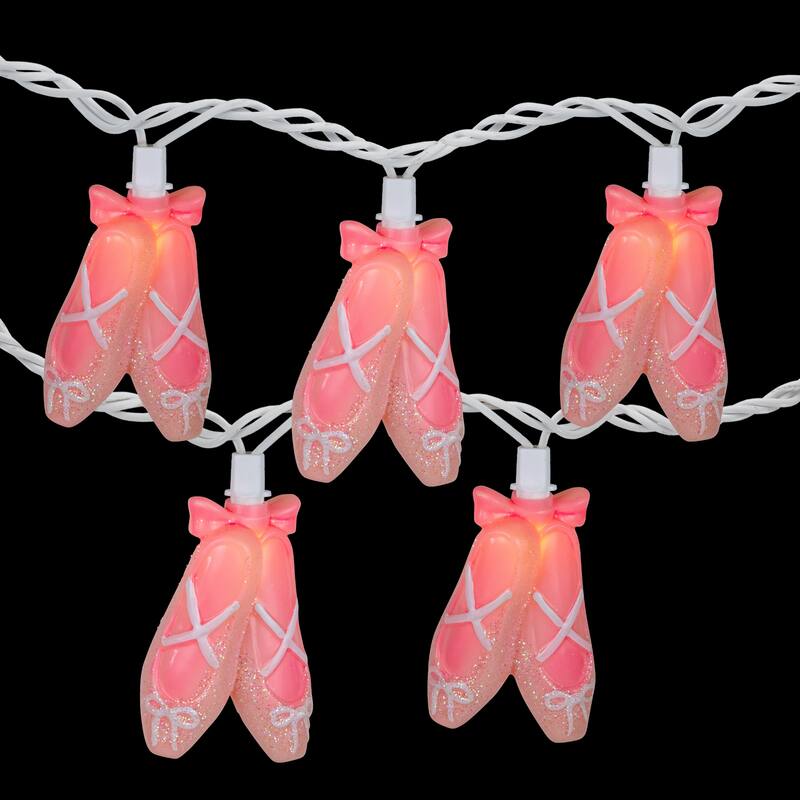 Ballerina Shoe Indoor Outdoor Patio Light Set - 6' - White Wire - 10ct - 102"