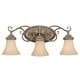 preview thumbnail 1 of 7, Avenant 3-Light 23 in. W French Bronze Bathroom Vanity Lighting Fixture, Amber Scavo Glass Shade, Dimmable, LED Compatible Wall 23-in W x 10.5-in H x 6.5-in D - French Bronze