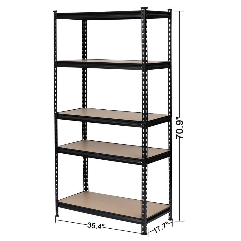 5-tier Metal Shelving Unit Adjustable Garage Storage Utility Rack