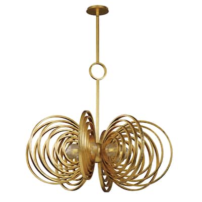 Studio M Frequency 8 Light 38" Wide LED Chandelier with Ribbed Glass