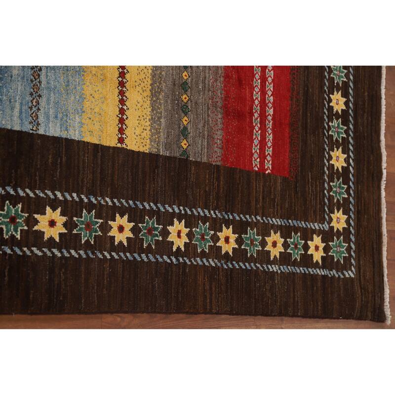 Gabbeh Kashkoli Oriental Area Rug Hand-knotted Wool Carpet - 6'5" x 8'3"