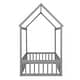 preview thumbnail 47 of 58, Wood House Bed with Fence and Door Grey - Twin