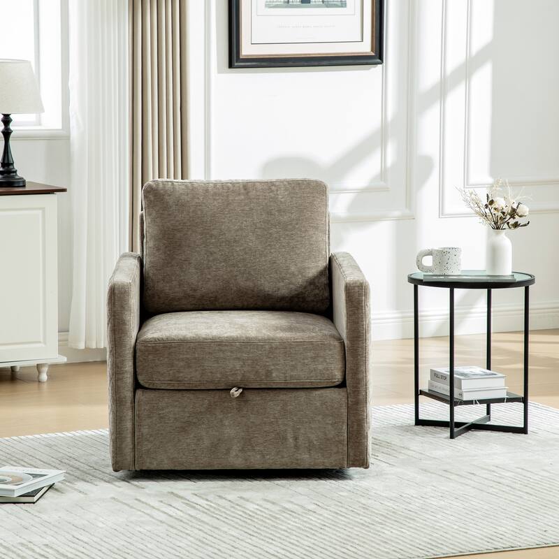 Swivel Accent Chair, Comfy Reading Chairs, Accent Single Armchair Upholstered Sofa Tufted Accent Square Club Chair