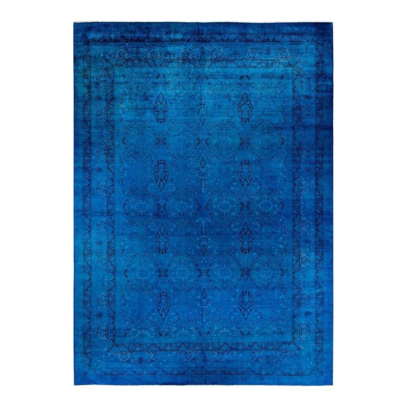 Fine Vibrance, One-of-a-Kind Hand-Knotted Area Rug - Blue, 10' 1" x 13' 10" - 10' 1" x 13' 10"