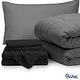preview thumbnail 47 of 79, Bare Home Bed-in-a-Bag Down Alternative Comforter & Sheet Set Grey/Black - Twin XL