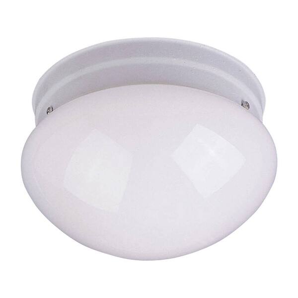 slide 1 of 1, Maxim Flush Mount White Shade 1-light White Essentials 588x Light