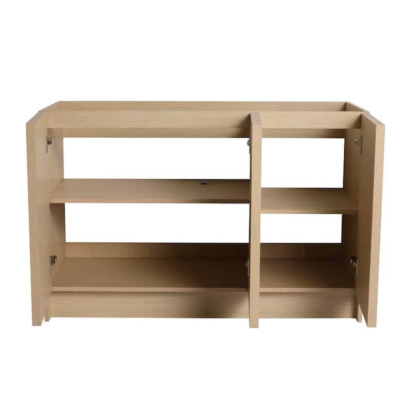 48 Inch Bathroom Vanity Base without Sink, Freestanding Bathroom Storage Cabinet with Soft-Close Doors and Adjustable Shelves
