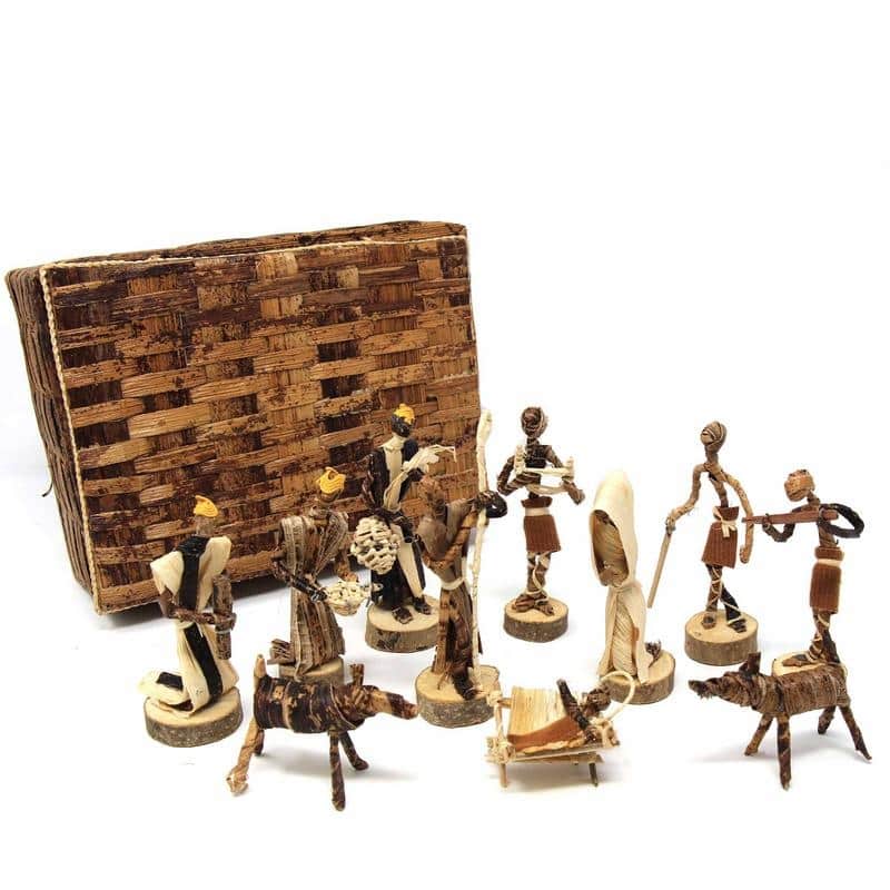 Handmade Banana Fiber Nativity Set (Kenya)