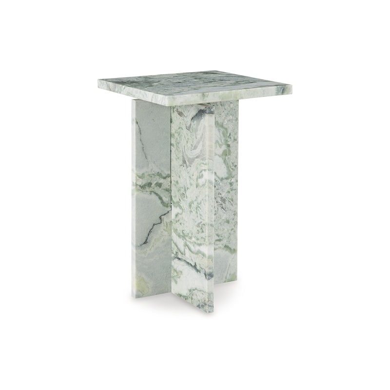 Signature Design by Ashley Deaconwell White/Green Accent Table - 14" W x 14" D x 22" H