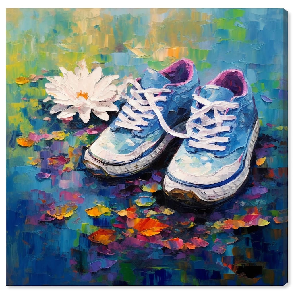 Lily Pad Sneakers Canvas by Art Remedy, Gallery Wrapped