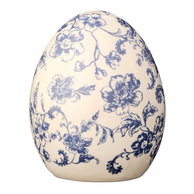 Ceramic Toile Egg 5"